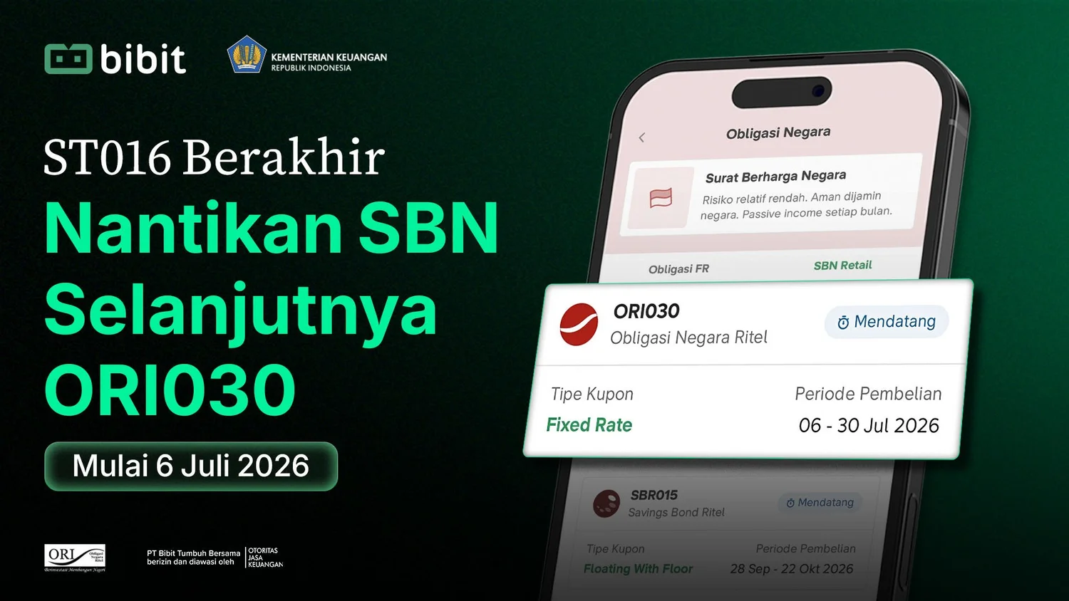 ST016 Berakhir, Nantikan SBN Selanjutnya: ORI030 Mulai 6 Juli 2026